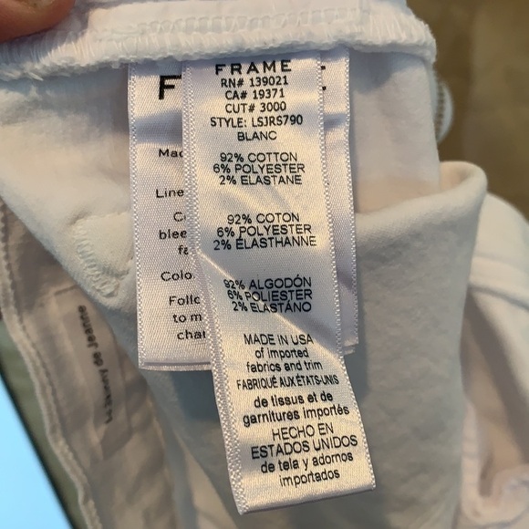 Frame Denim | White Le Skinny de Jeanne Raw Stagger Hem Jeans Classic Skinny 28 - Picture 8 of 16